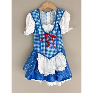 Dorothy Wizard of Oz Glitter Blue White Short Sleeve Halloween Costume dress 4-6